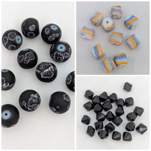 Glass Beads, Round, Square, Bicone - Picture 1 of 13