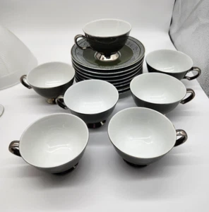 Juego de tazas y platillos finos de damasco bosque China of Japan - Imagen 1 de 6