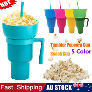 2-in-1 Stadium Tumbler Popcorn Cup Snack Cup Multifunctional Cup 1000ml AU NEW