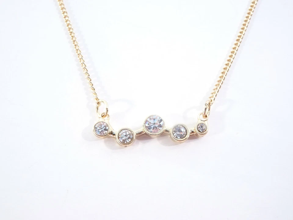 Banana Republic Pave Line Dainty Circle Necklace Gold