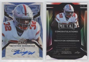 2023 Leaf Metal Portrait Auto Blue Wave /7 Treveyon Henderson #PA-TH1 Auto