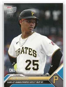 🟦 ENDY RODRIGUEZ Rookie  1st Hit 2023 Topps Now #590 Pittsburgh Pirates Call-Up - Picture 1 of 2