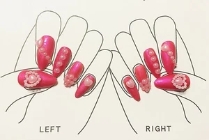 20 pcs Medium Coffin Fake Nails Full Press On Nail Tip - Picture 1 of 5