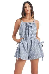 MABLE Floral Embroidered Button Down Romper - Picture 1 of 8