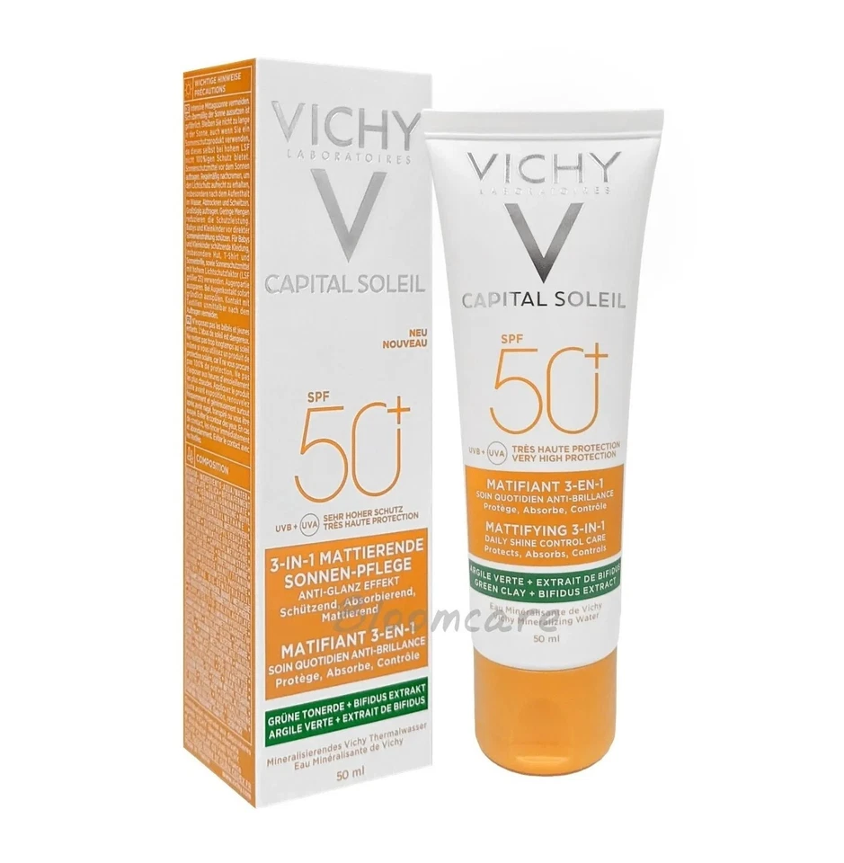 Vichy Capital Soleil Mattifying 3-in-1 Shine Control Care SPF50+ 50ml - Image 1 of 1