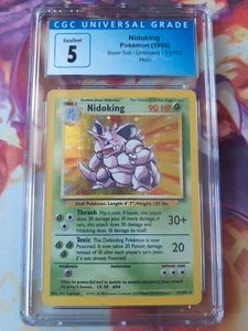 Pokemon Nidoking 11/102 Base Set Holo Rare 1999 Unlimited WOTC CGC 5 Excellent - Bild 1 von 2