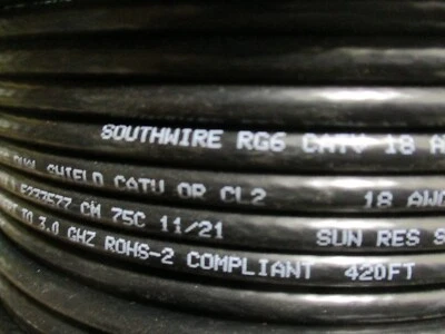 Southwire 50 ft. 18 RG6 Dual Shield CU CATV  Coaxial Cable - Image 1 of 4