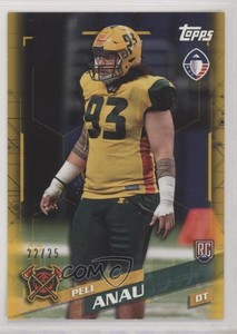 2019 Topps Alliance of American Football Gold /25 Peli Anau #9