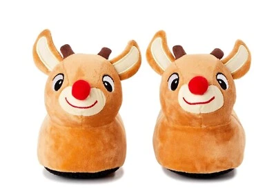 Zapatillas blancas sin cordones Rudolph 3D de felpa para bebés niños pequeños niños niñas: 1-10 Foto 1 de 4