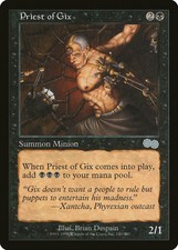Priest of Gix Urza's Saga PLD Black Uncommon MAGIC GATHERING CARD ABUGames