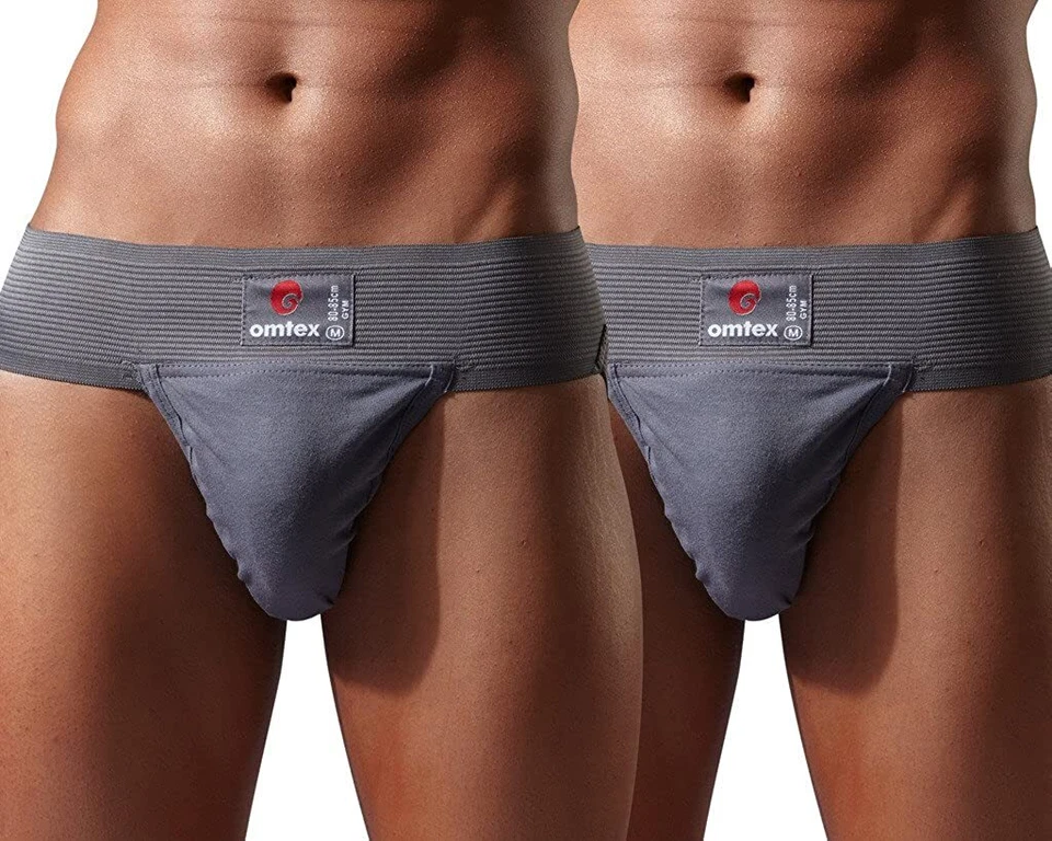 Omtex Athletic Gym Cotton Supporter Jockstraps with Cup Pocket Pack of 2 CA - Image 1 of 1