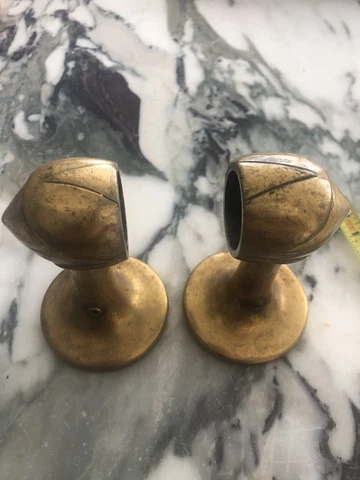 Sherle Wagner PE Guerin Art Moderne Towel Bar / Toilet Paper Holder Vintage Gold Cover