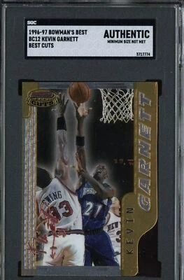 1996-97 Bowman's Best Cuts Kevin Garnett Timberwolves Salón de la fama SGC Auténtico no Foto 1 de 2