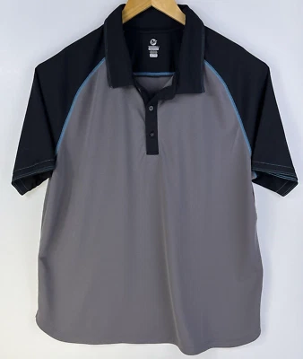 Merrell Bristow Polo Shirt Mens XXL Black Grey Blue Stitching Select Wick - Image 1 of 4