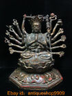 11.4 " Old Tibet Buddhism Bronze Gilt 1000 Hand Guanyin Bodhisattva Lotus Statue