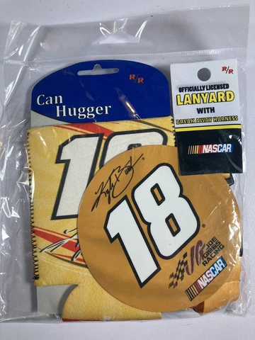 NASCAR Orange #18 Kyle Busch Lot Of Lanyard Magnet Koozie Gift Lot Cover