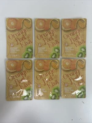 Lote de 6 mascarillas faciales exfoliantes exfoliantes exfoliantes de naranja y kiwi perfectas Foto 1 de 2