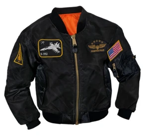 Rothco Kids MA-1 Flight Jacket – Reversible Bomber with Patches, Warm - Picture 1 of 4