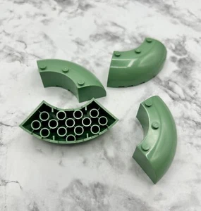 LEGO Parts Lot (4) ~ Sand Green Brick, Round Corner 6 x 6 x 2 ~ No 87559 - Picture 1 of 2