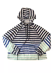 Hunter For Target Jacket Women's L Windbreaker Striped Hooded Rainjacket - Picture 1 of 7