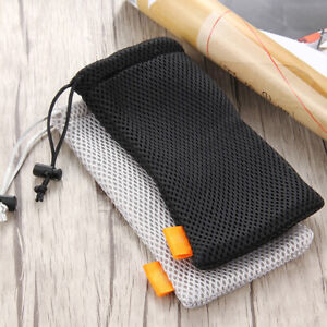 5.57.99.0inch Storage Bag Drawstring Protective Nylon Mesh Cover Phone Pouch