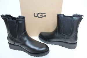 UGG Australia 1013851 BK 5 Mujeres LAURELLE Cuero Tobillo Piel de Oveja Botas Negro 5 - Imagen 1 de 8