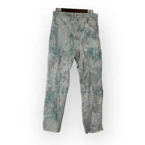 Nigel Xavier Upcycled Bleached Jeans Women's Med High Waist Ankle Patchwork OOAK - Picture 1 of 5