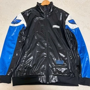 Rare 2012 Adidas Chile 62 Wetlook Jacket Black Shiny Y2K Unisex Size 2XO Vintage - Picture 1 of 14
