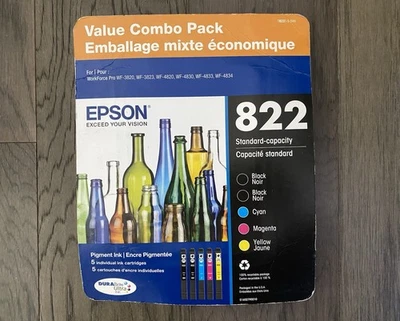 Cartuchos de tinta Epson 822 T8221-5-SVH negro (2), cian, magenta, amarillo EXP 1/2028 Foto 1 de 2