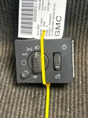 Fits 2003 GMC Yukon Headlight Switch (dash Mtd) OEM:15194803 Foto 1 de 4