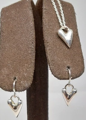 Robert Lee Morris Studio Corazón Retorcido Collar Pendiente Colgante Esterlina RLM Conjunto Foto 1 de 4