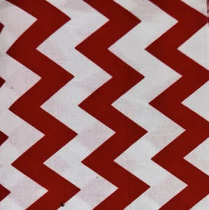 Red & White Chevrons Quilt Cotton, Brother Sister Chev Stripe N2299 - Picture 1 of 3