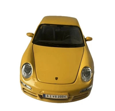 Maisto 保时捷 911 Carrera S 997 黄色 1: 18 压铸模型 2004 — 第 1/4 张图片