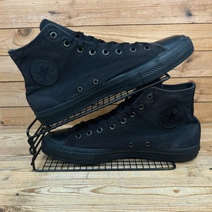 Converse Trainers Mens Size UK 11 Chuck Taylor All Star 2 Black Canvas Hi Shoes - Picture 1 of 13