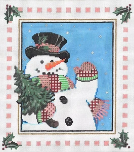 Handpainted Needlepoint Sandra Gilmore Christmas Hey Ya w/Stitch Guide - Picture 1 of 4