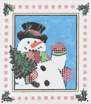 Handpainted Needlepoint Sandra Gilmore Christmas Hey Ya w/Stitch Guide - Image 1 of 4