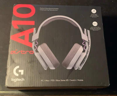 Logitech Astro A10 Gen 2 Wired Over-Ear Gaming Headset - Gray New/Sealed - Image 1 of 4