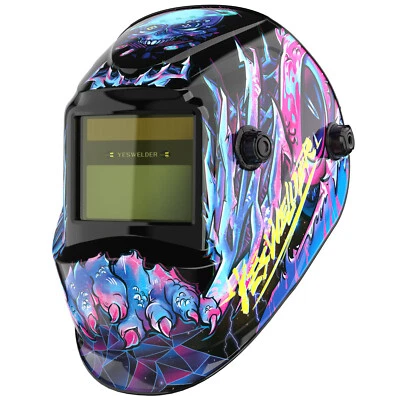 YESWELDER True Color Solar Powered Auto Darkening Welding Helmet Wide Shade TIG MIG ARC