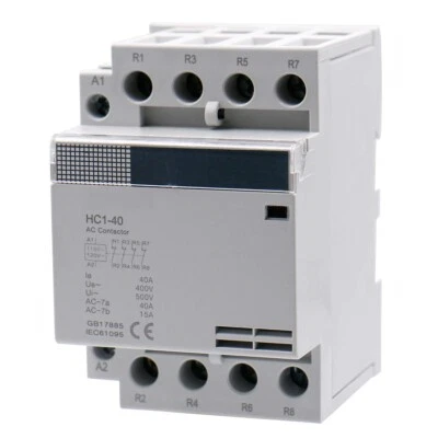 40AMP Lighting Contactor 4 Pole NC Coil 110V 120VAC, 30a 32a 40a Normally Closed - Image 1 of 2