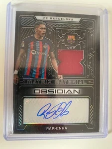 2022-23 Panini Obsidian Soccer /182 Patch Auto Raphinha Barcelona - Picture 1 of 2