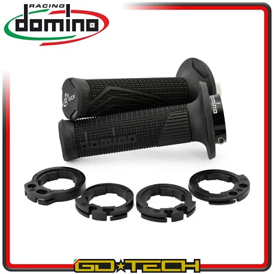 MANOPOLE DOMINO D100 LOCK ON MOTO CROSS ENDURO 4T Nere OFF ROAD RACING D-LOCK - Immagine 1 di 2