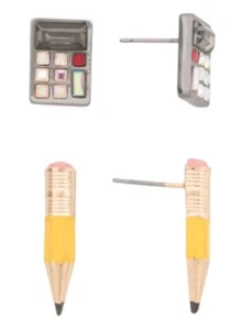 Betsey Johnson Pencil/Calculator Earrings - Picture 1 of 3