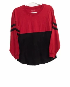Boxer Craft Kids Red Black Sweatshirt Colorblock Crew Neck Long Sleeve Cotton YL - Picture 1 of 7