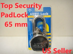 65mm High Security 3 Key Padlock Gate Garage Heavy Duty Steel Lock US Seller - Picture 1 of 4