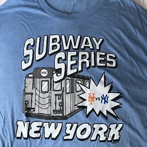 NY YANKEES NY METS SUBWAY SERIES SHIRT MEDIUM HOMAGE MLB BASEBALL LT BLUE COLOR - Picture 1 of 7