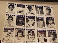new york yankees wiz cards players of the 70s card sheet 1 SHEET Dave righetti