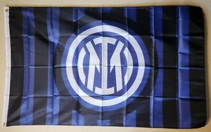 INTER MILAN Stripes Futbol Soccer 3X5 Ft FLAG BANNER W Grommets  - Picture 1 of 2
