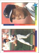 1990 Topps Stickers #12 Ryne Sandberg #326 Gary Sheffield Jerome Walton on back