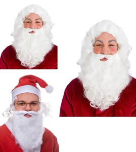 Santa Beard Kit Father Christmas Santas Fancy Dress Kit Glasses Adults - Picture 1 of 5