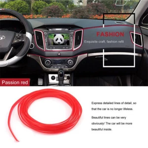 Accesorios rojos 16 ft puerta interior coche borde hueco línea de moldeo tira decoración - Imagen 1 de 7